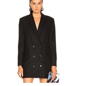 Black Double-Breasted Women's Blazer Dress